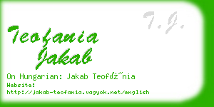 teofania jakab business card